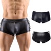 Erotic Underwear Men's Patent Leather Suit Sexy Black Strappy Vest Shorts Bar Performance N818