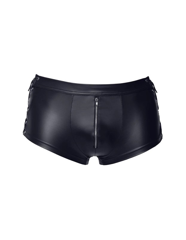 Erotic Underwear Men's Patent Leather Suit Sexy Black Strappy Vest Shorts Bar Performance N818