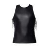 Erotic Underwear Men's Patent Leather Suit Sexy Black Strappy Vest Shorts Bar Performance N818