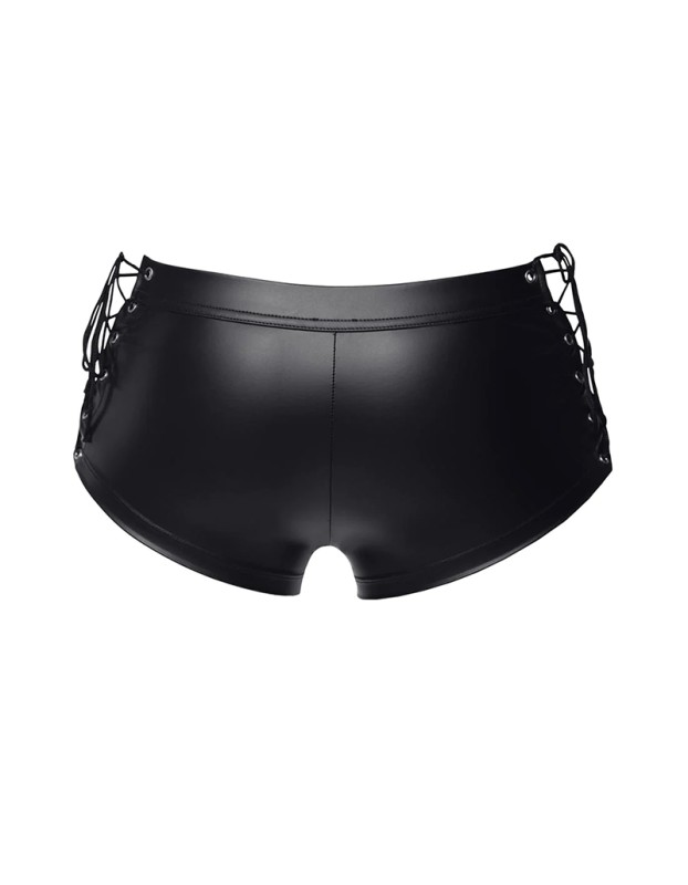 Erotic Underwear Men's Patent Leather Suit Sexy Black Strappy Vest Shorts Bar Performance N818