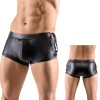 Erotic Underwear Men's Patent Leather Suit Sexy Black Strappy Vest Shorts Bar Performance N818