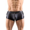 Erotic Underwear Men's Patent Leather Suit Sexy Black Strappy Vest Shorts Bar Performance N818