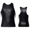 Erotic Underwear Men's Patent Leather Suit Sexy Black Strappy Vest Shorts Bar Performance N818