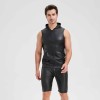 Sexy Shiny Men's Suit Vest Jackets Sporty and Casual Men's Leather Hooded Vests N837