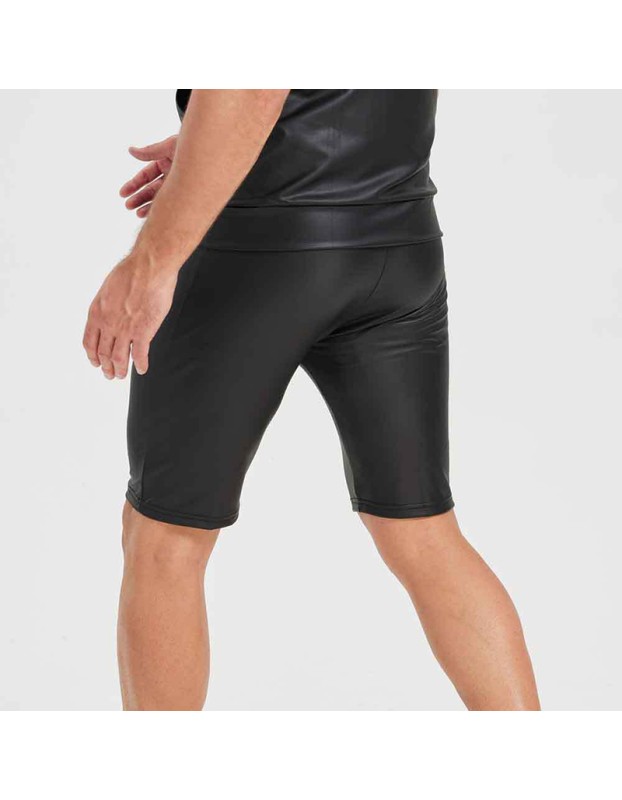 Men's Sexy Charming Matte Leather Vest Shiny Leather Sleeveless T-shirt Tight Fitting Costume N836