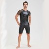 Men's Sexy Matte Leather Vest Shiny Short Sleeved T-shirt Sporty Top Performance Costume N842