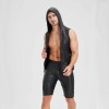 Sexy Shiny Men's Suit Vest Jackets Sporty and Casual Men's Leather Hooded Vests N837