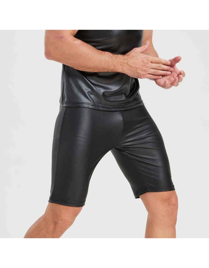 Sexy Shiny Men's Suit Vest Jackets Sporty and Casual Men's Leather Hooded Vests N837