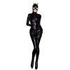 Adult Cat Girl Cosplay Costume Women Sexy Shiny Leather PU Zipper Open Crotch Bodysuit XX69039