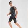 Men's Sexy Matte Leather Vest Shiny Short Sleeved T-shirt Sporty Top Performance Costume N842