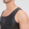 Men's Sexy Charming Matte Leather Vest Shiny Leather Sleeveless T-shirt Tight Fitting Costume N836