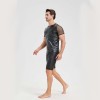 Men's Sexy Matte Leather Vest Shiny Short Sleeved T-shirt Sporty Top Performance Costume N842