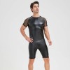 Men's Sexy Matte Leather Vest Shiny Short Sleeved T-shirt Sporty Top Performance Costume N842