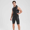 Sexy Shiny Men's Suit Vest Jackets Sporty and Casual Men's Leather Hooded Vests N837