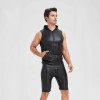 Sexy Shiny Men's Suit Vest Jackets Sporty and Casual Men's Leather Hooded Vests N837