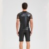 Men's Sexy Matte Leather Vest Shiny Short Sleeved T-shirt Sporty Top Performance Costume N842
