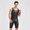 Men's Sexy Charming Matte Leather Vest Shiny Leather Sleeveless T-shirt Tight Fitting Costume N836