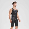 Men's Sexy Charming Matte Leather Vest Shiny Leather Sleeveless T-shirt Tight Fitting Costume N836