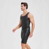 Men's Sexy Charming Matte Leather Vest Shiny Leather Sleeveless T-shirt Tight Fitting Costume N836