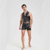 Sexy Men Vest Nightclub Stage Costume Men's Sexy Lingerie Black Patent Leather Vest and Shorts N843