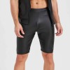 Men's Sexy Charming Matte Leather Vest Shiny Leather Sleeveless T-shirt Tight Fitting Costume N836