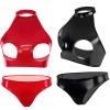 Women Leather Briefs High Gloss PVC Suit Latex Ammonia PU Sexy Bra Revealing Sex Bra Briefs XX6509