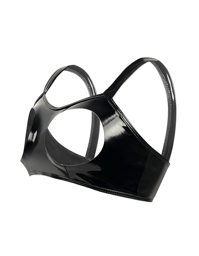 Sexy Revealing Sex Bras Briefs Suit Leather Two Piece PVC Latex Ammonia PU Bras Suit XX6510