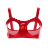 Sexy Revealing Sex Bras Briefs Suit Leather Two Piece PVC Latex Ammonia PU Bras Suit XX6510