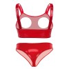 Sexy Revealing Sex Bras Briefs Suit Leather Two Piece PVC Latex Ammonia PU Bras Suit XX6510