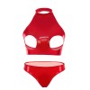 Women Leather Briefs High Gloss PVC Suit Latex Ammonia PU Sexy Bra Revealing Sex Bra Briefs XX6509