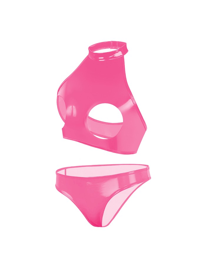 Women Leather Briefs High Gloss PVC Suit Latex Ammonia PU Sexy Bra Revealing Sex Bra Briefs XX6509