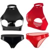 Women Leather Briefs High Gloss PVC Suit Latex Ammonia PU Sexy Bra Revealing Sex Bra Briefs XX6509