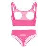 Sexy Revealing Sex Bras Briefs Suit Leather Two Piece PVC Latex Ammonia PU Bras Suit XX6510