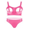 Sexy Revealing Sex Bras Briefs Suit Leather Two Piece PVC Latex Ammonia PU Bras Suit XX6510