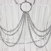 Three-point hollowed-out iron chain set of erotic underwear is alluring. The leather metal opening is free to take off BST58002