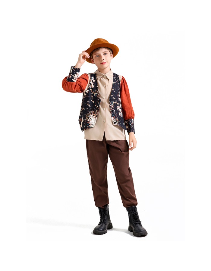 Medieval Retro Country Style Beer Suit Set For Boys and Girls Cosplay Western Cowboys YM0946