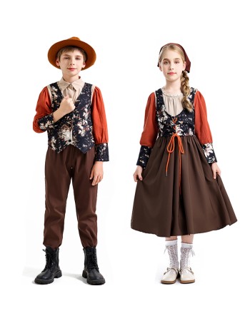 Medieval Retro Country Style Beer Suit Set For Boys and Girls Cosplay Western Cowboys YM0946