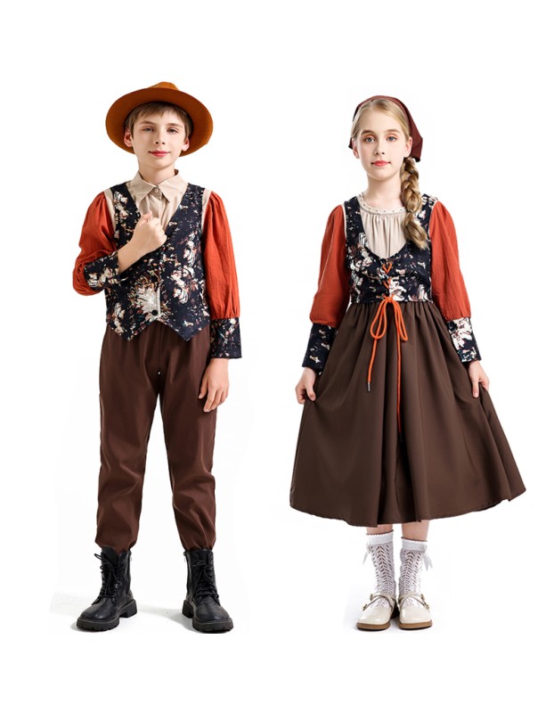 Medieval Retro Country Style Beer Suit Set For Boys and Girls Cosplay Western Cowboys YM0946