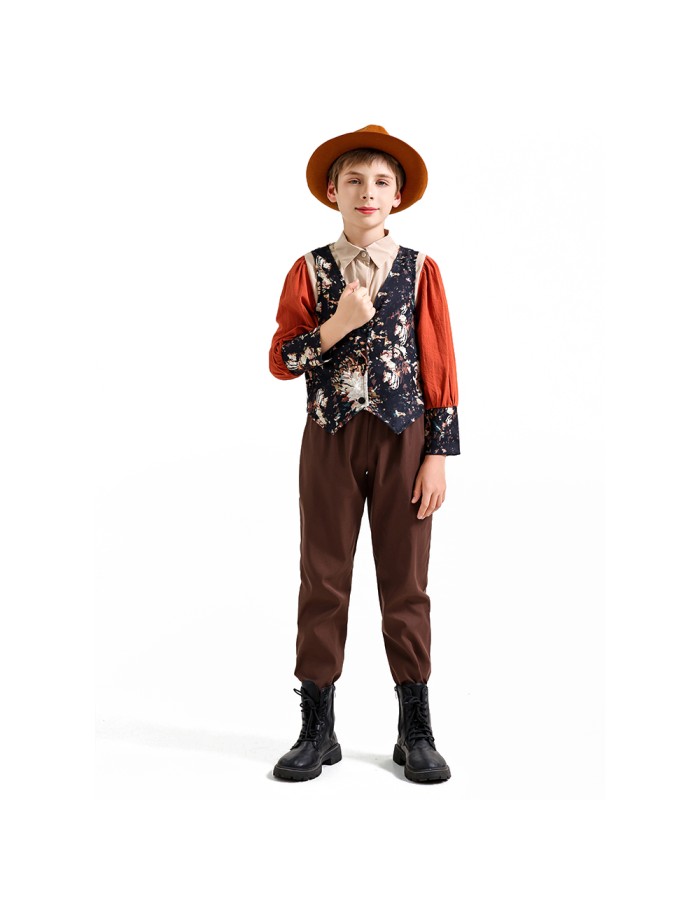 Medieval Retro Country Style Beer Suit Set For Boys and Girls Cosplay Western Cowboys YM0946