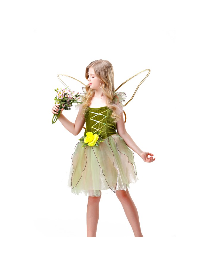 On Children's Day, Girl in a Princess Puffy Dress Performed a Forest Flower Fairy Dress With Wings YM8785