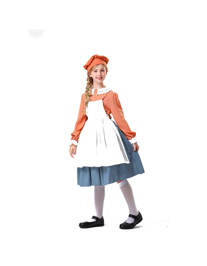 Halloween Children's Role Playing Maid Costume Rural Life Cosplay Children's Girl Maid Costume YM5842