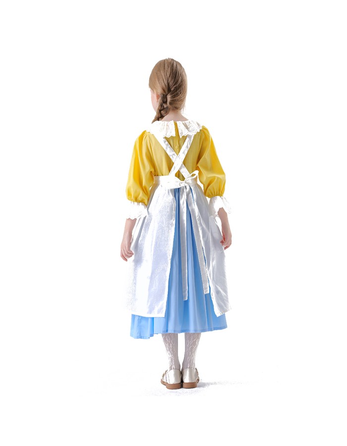 Halloween Medieval Country Maid Cosplay as a Romantic French Farm Costume Garden Girl Dress YM5844
