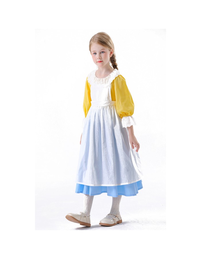 Halloween Medieval Country Maid Cosplay as a Romantic French Farm Costume Garden Girl Dress YM5844