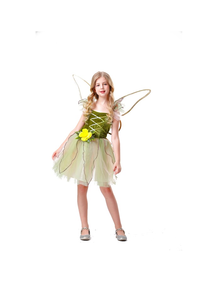 On Children's Day, Girl in a Princess Puffy Dress Performed a Forest Flower Fairy Dress With Wings YM8785