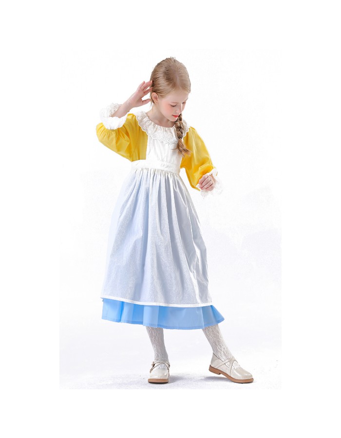 Halloween Medieval Country Maid Cosplay as a Romantic French Farm Costume Garden Girl Dress YM5844