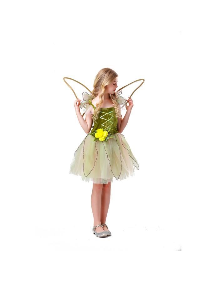 On Children's Day, Girl in a Princess Puffy Dress Performed a Forest Flower Fairy Dress With Wings YM8785