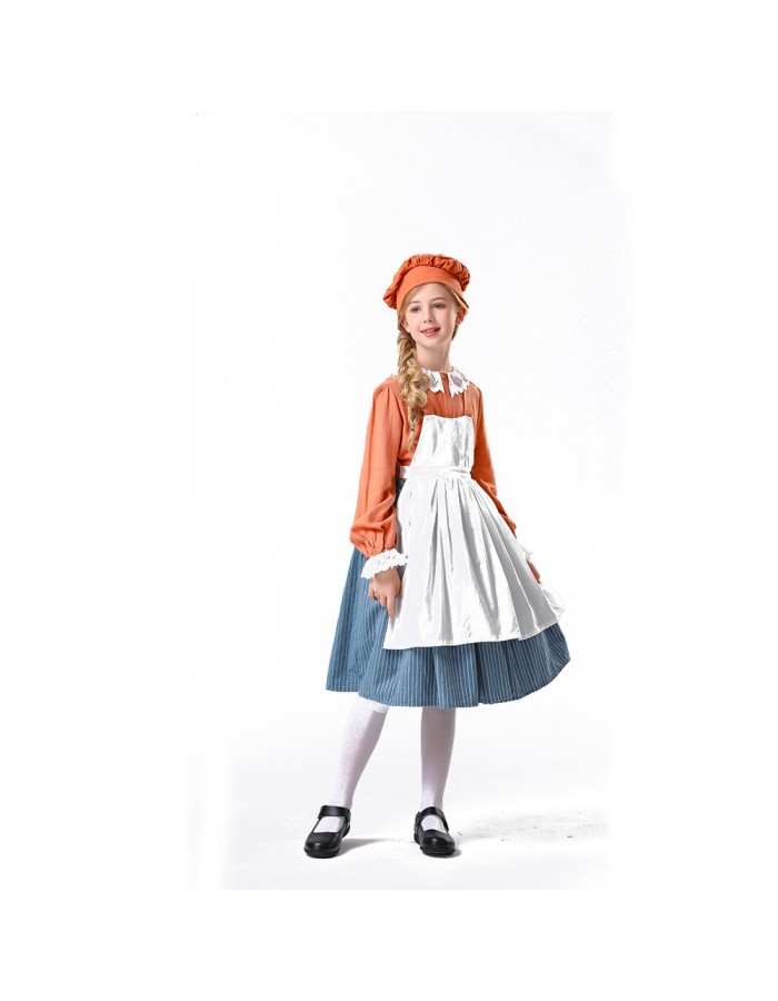 Halloween Children's Role Playing Maid Costume Rural Life Cosplay Children's Girl Maid Costume YM5842