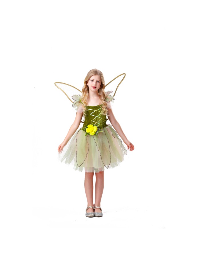 On Children's Day, Girl in a Princess Puffy Dress Performed a Forest Flower Fairy Dress With Wings YM8785