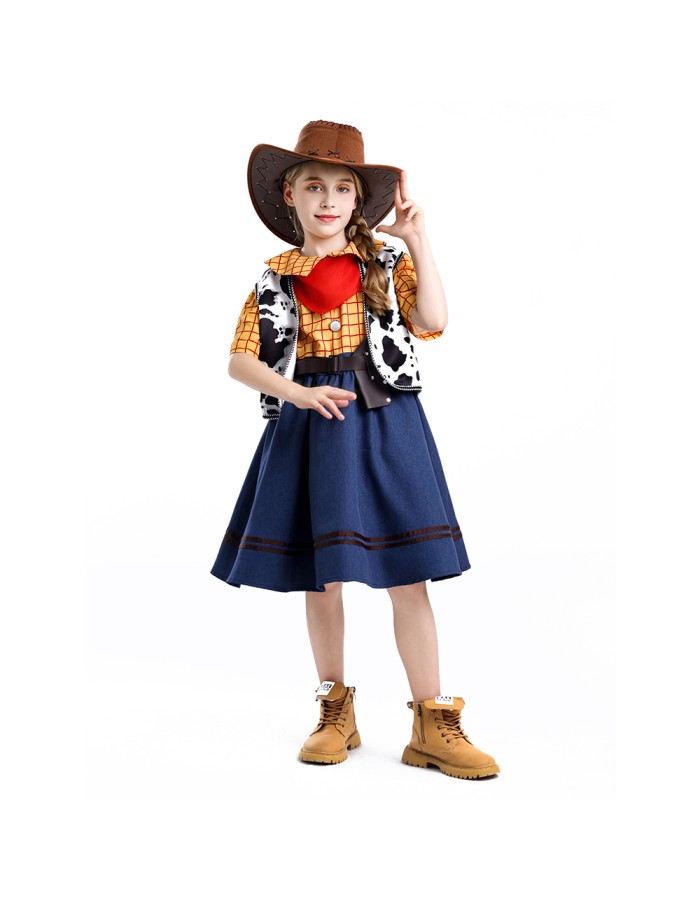 Halloween Toy Story Cosplay Trish Woody Dress Set Children's Role-playing Costume YM8787