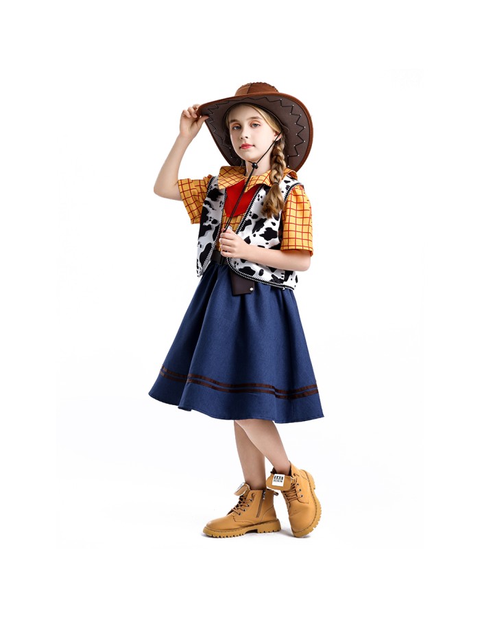 Halloween Toy Story Cosplay Trish Woody Dress Set Children's Role-playing Costume YM8787